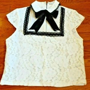Alice + Olivia Lace Crop Top with Bow